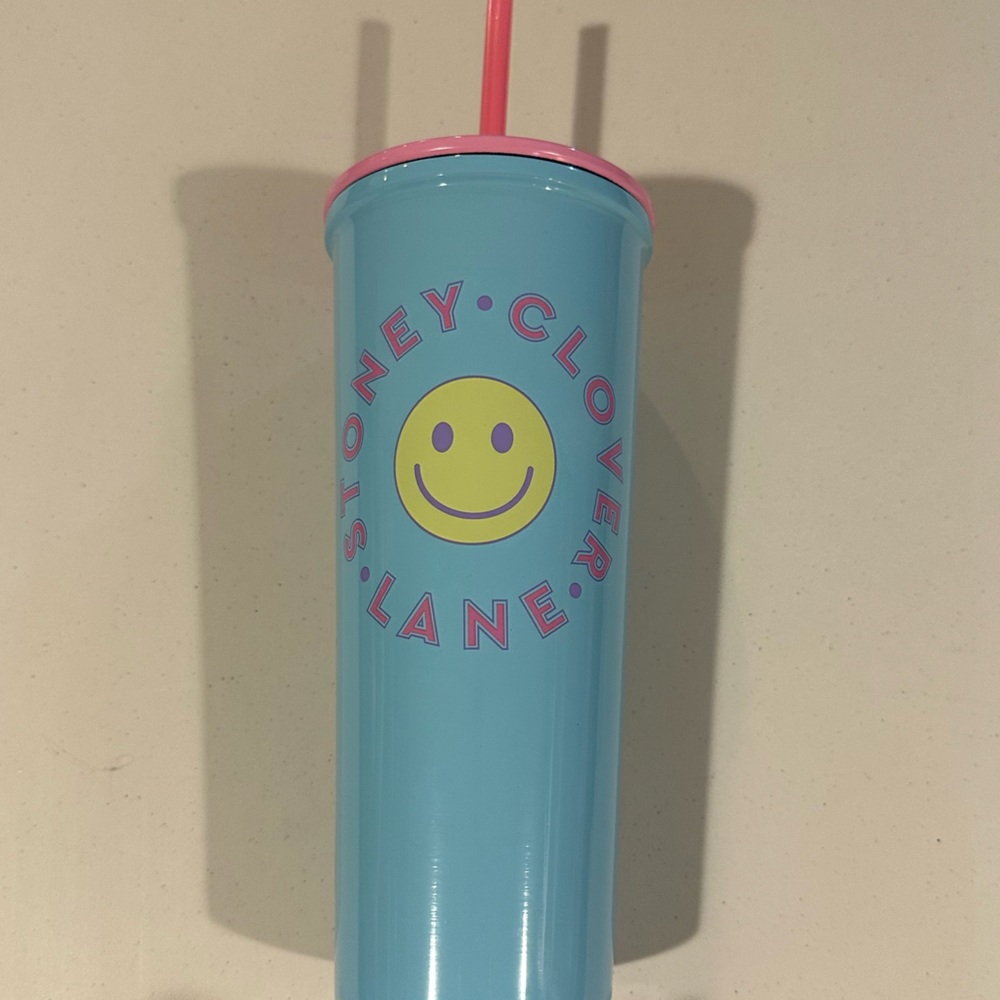 NWT stoney clover lane x target blue smiley face tumbler cup